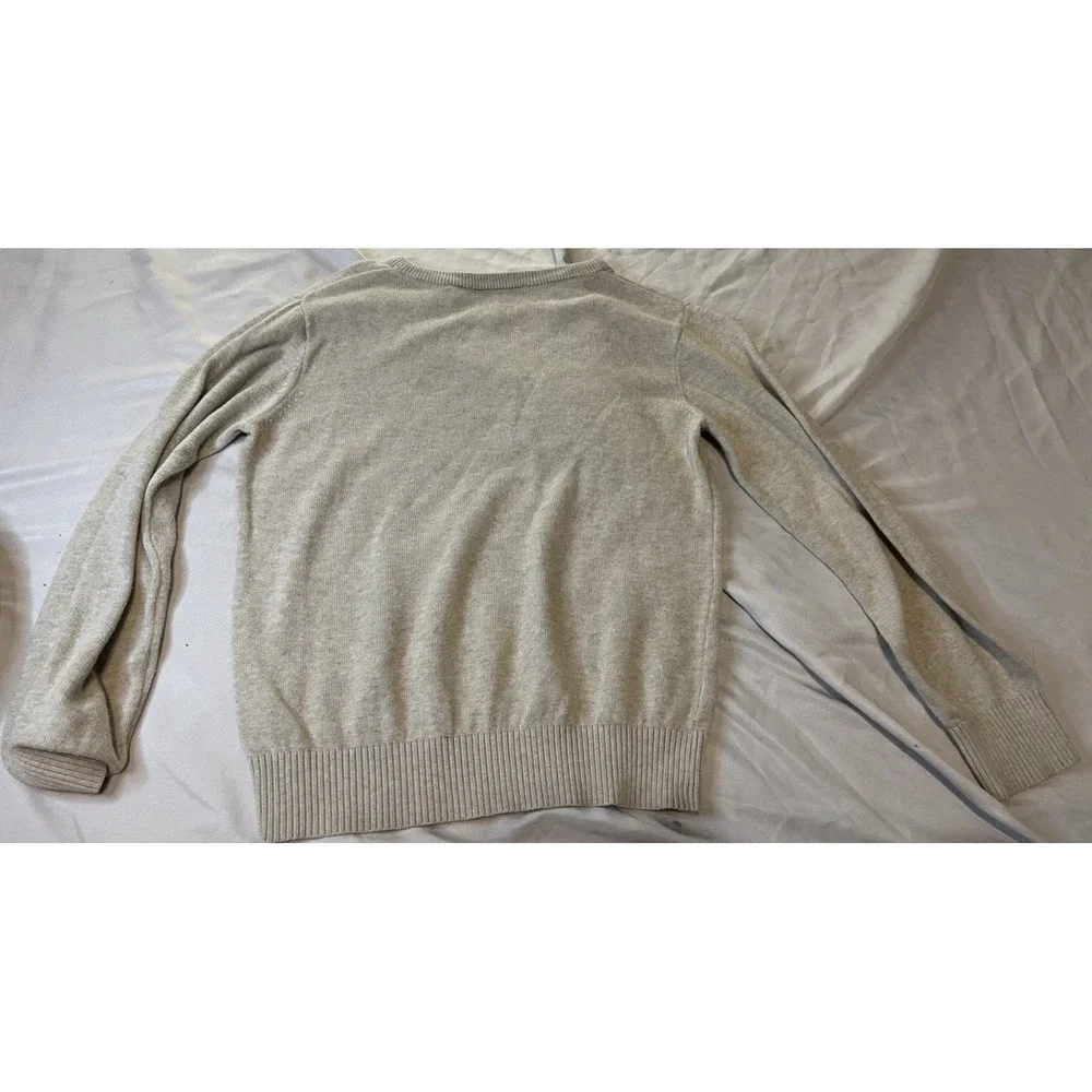 PLACE Sweater Kids 7/8 Beige Knit Crewneck Pullover Lightweight Fall Casual